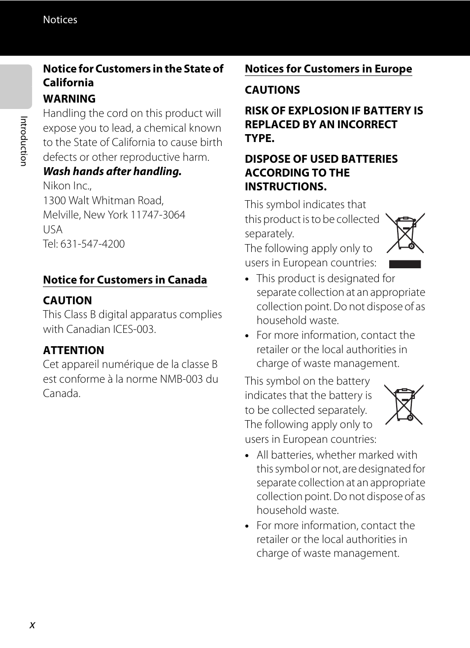 Nikon AW100 User Manual | Page 12 / 242