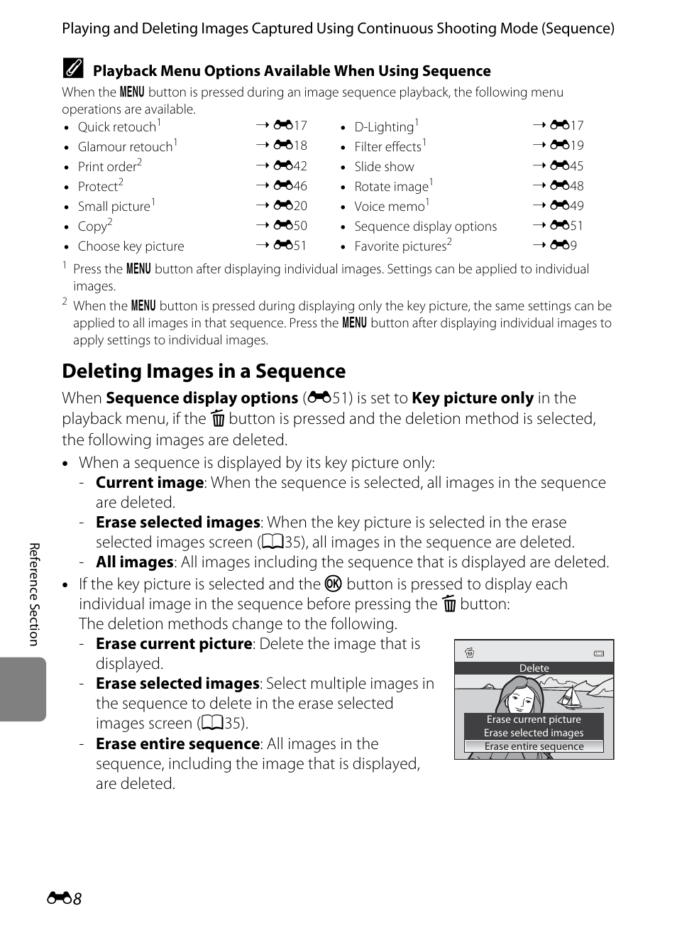 Deleting images in a sequence | Nikon AW100 User Manual | Page 128 / 242
