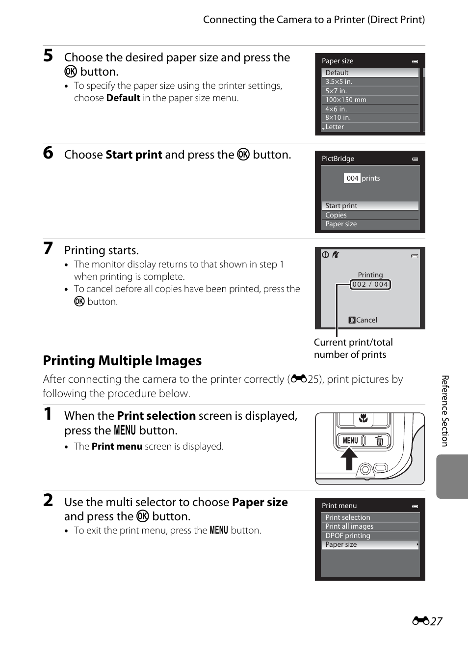 Printing multiple images, E27) | Nikon AW100 User Manual | Page 147 / 242