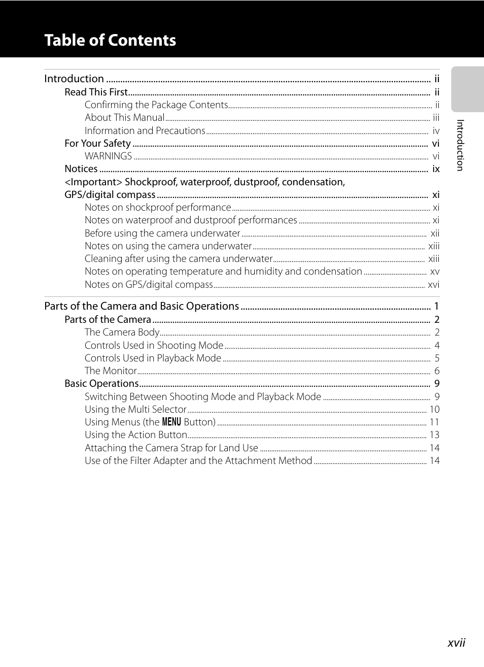 Nikon AW100 User Manual | Page 19 / 242