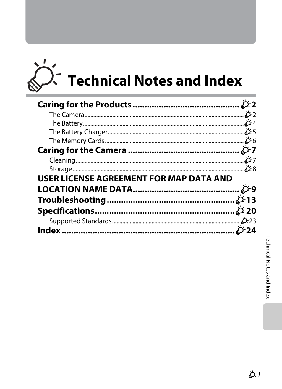 Technical notes and index | Nikon AW100 User Manual | Page 215 / 242