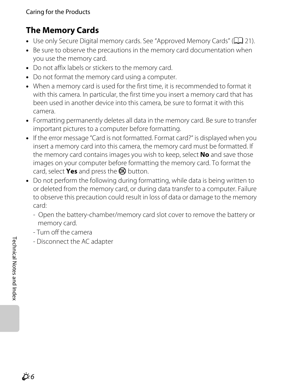The memory cards | Nikon AW100 User Manual | Page 220 / 242