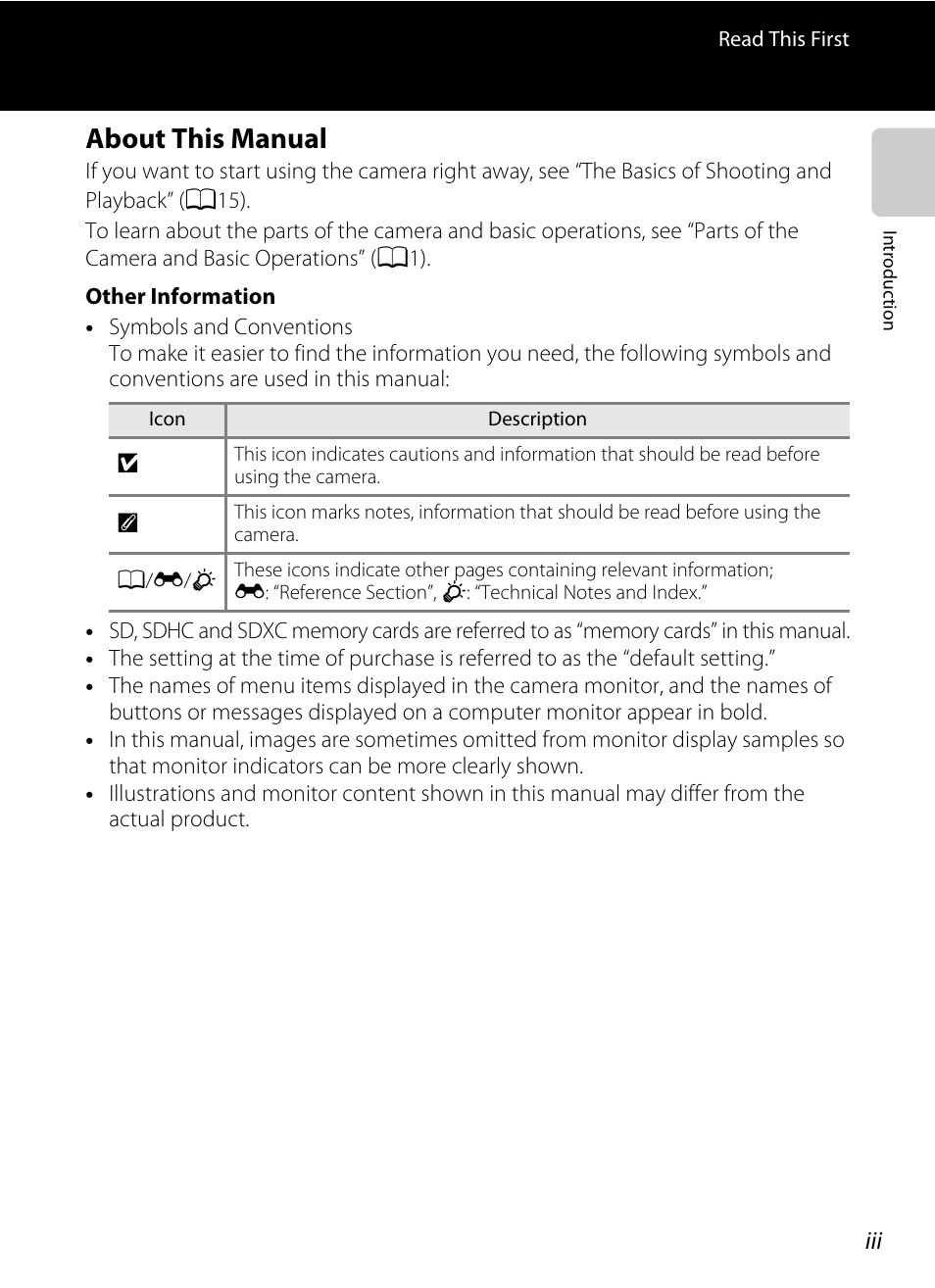 About this manual | Nikon AW100 User Manual | Page 5 / 242