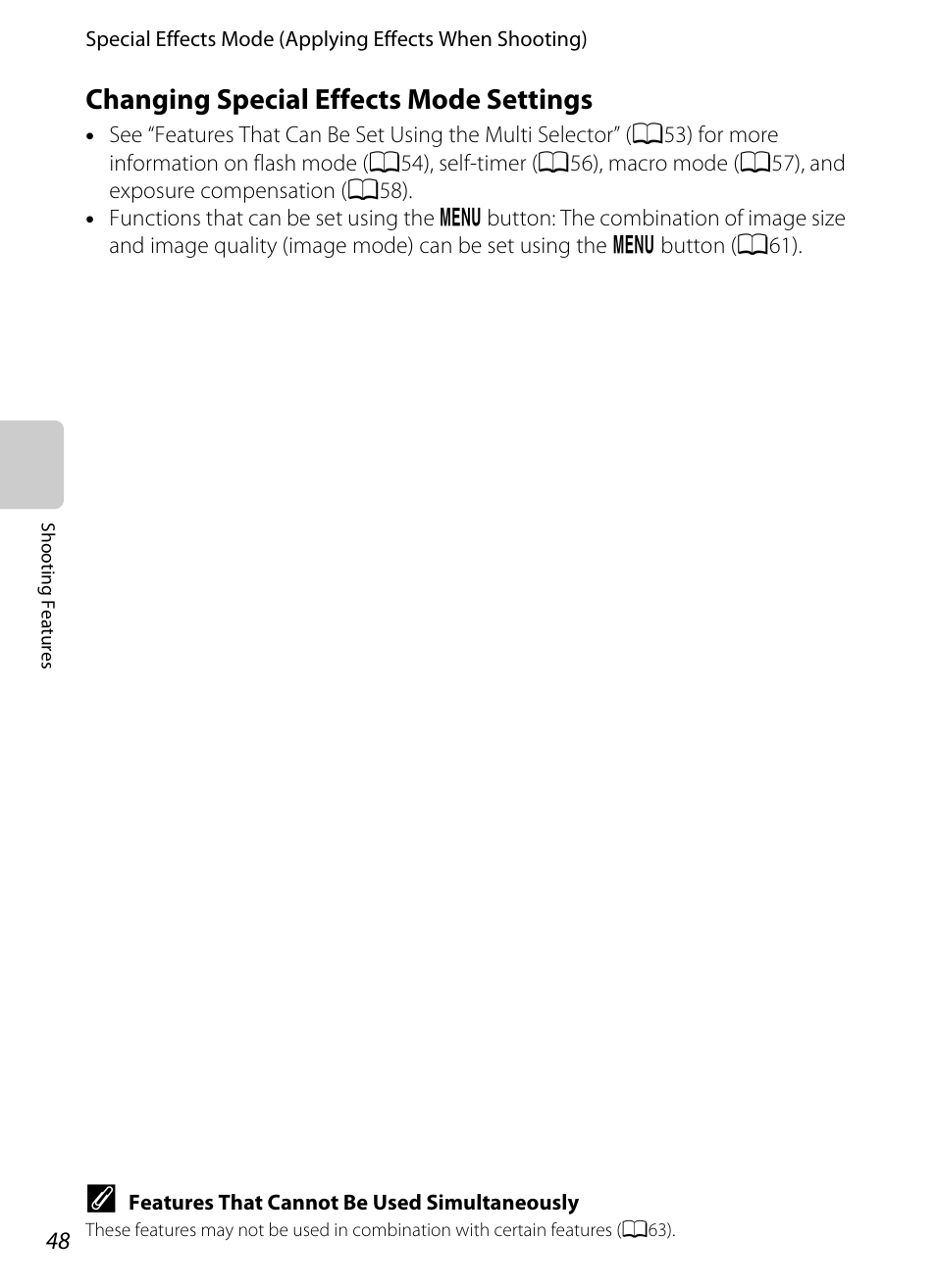 Changing special effects mode settings | Nikon AW100 User Manual | Page 72 / 242