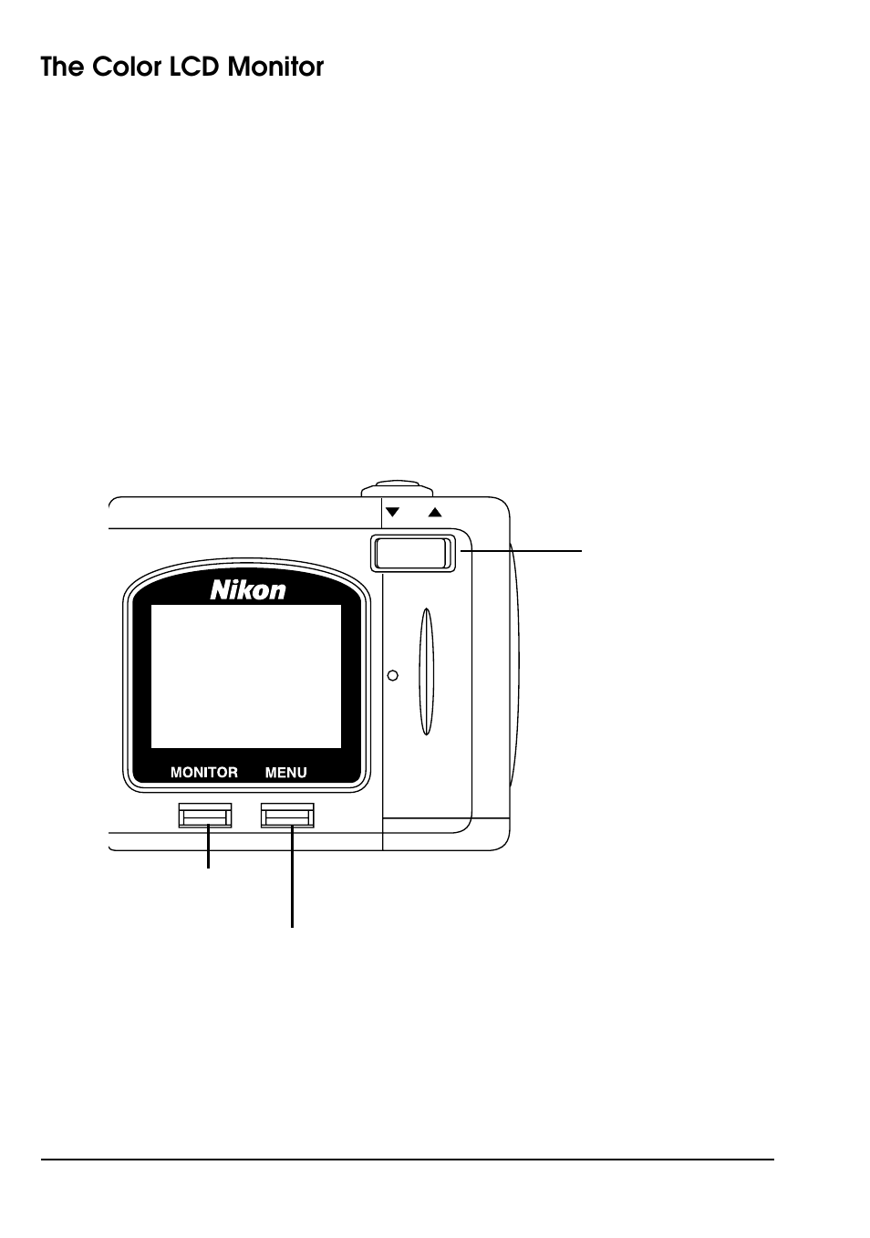 The color lcd monitor | Nikon COOLPIX E900 User Manual | Page 16 / 43
