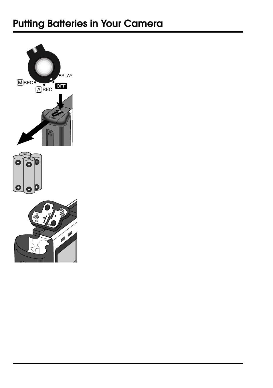 Putting batteries in your camera | Nikon COOLPIX E900 User Manual | Page 20 / 43