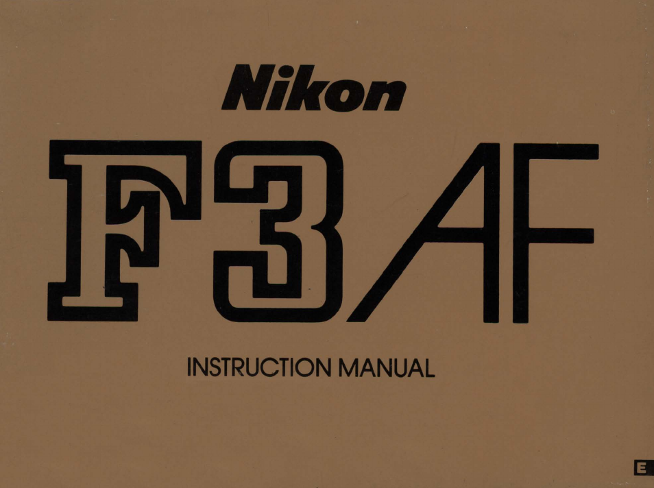 Nikon Camera F3AF User Manual | 128 pages