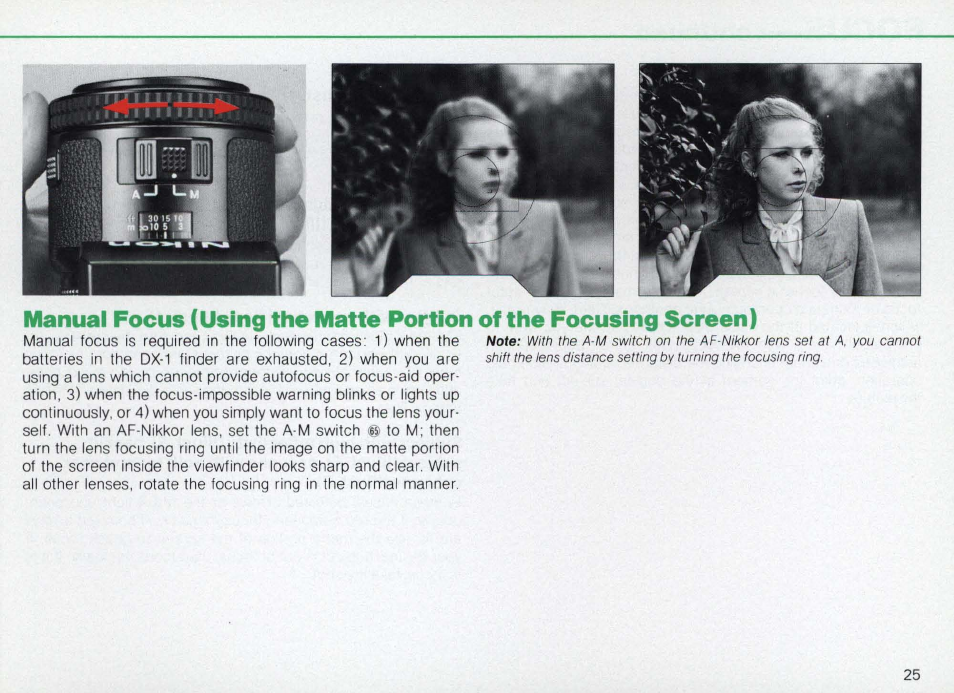 Ae take the picture, Advance the film, Press the rewind button | Basic operation —continued | Nikon Camera F3AF User Manual | Page 25 / 128