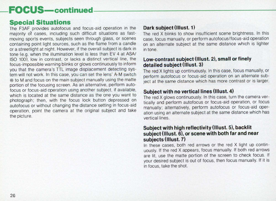 Oo rewind the film, 9q remove the film cartridge, Turn the camera off | Nikon Camera F3AF User Manual | Page 26 / 128