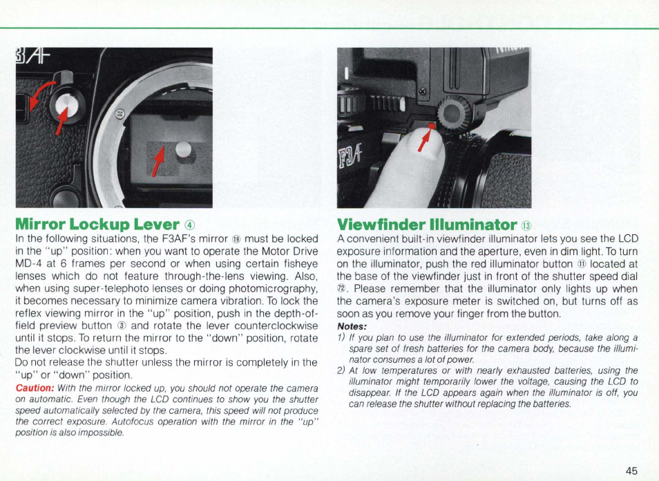 Exposure —continued, Setting the aperture | Nikon Camera F3AF User Manual | Page 45 / 128