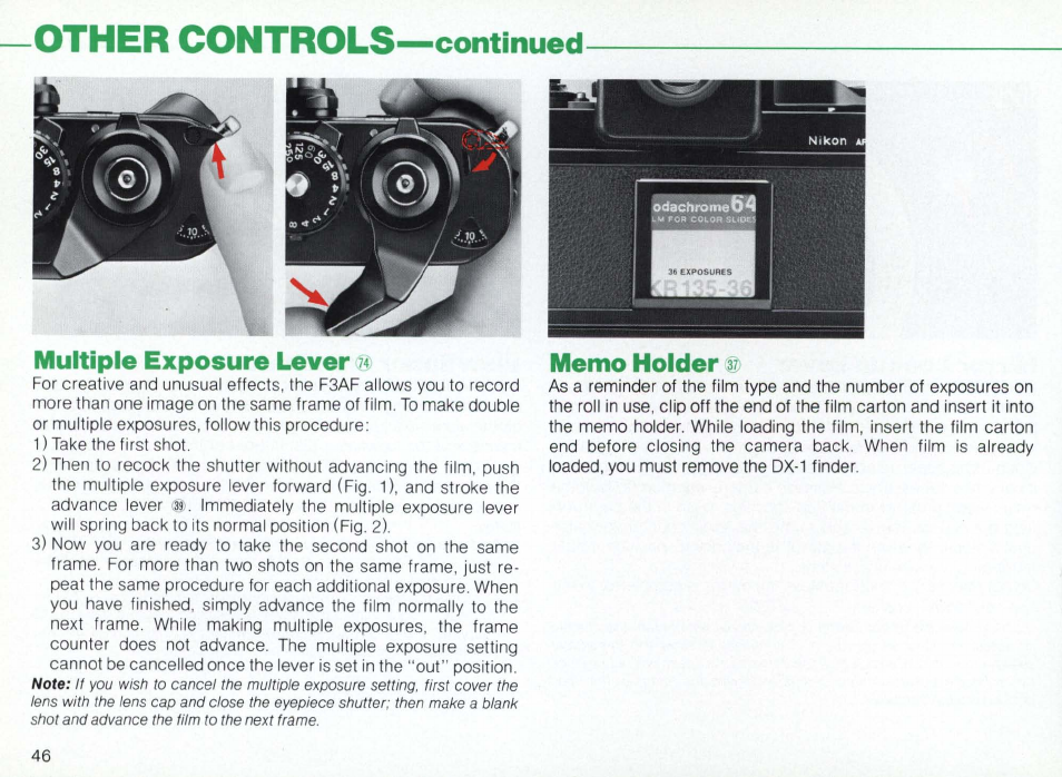 Setting the shutter speed, Setting the shutter speed —31 | Nikon Camera F3AF User Manual | Page 46 / 128