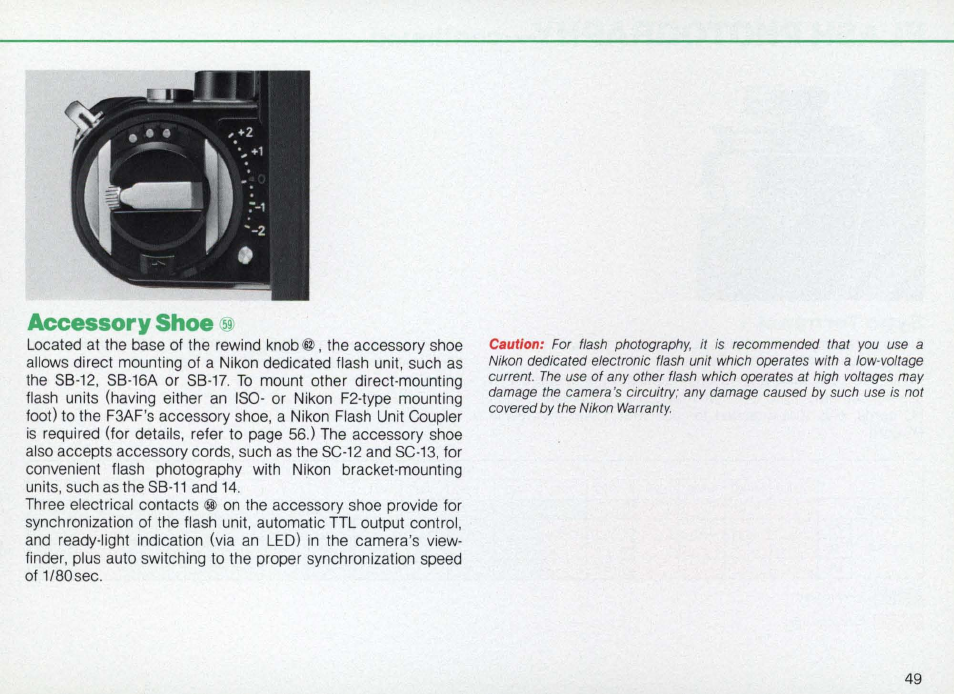 Automatic exposure control, Exposure —continued, 8 \ s o | J 1__i | Nikon Camera F3AF User Manual | Page 49 / 128