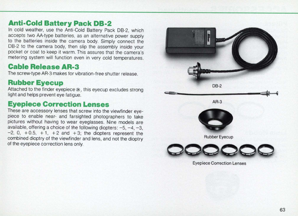 Stop-down exposure measurement, For non-ai lenses with automatic diaphragms | Nikon Camera F3AF User Manual | Page 63 / 128