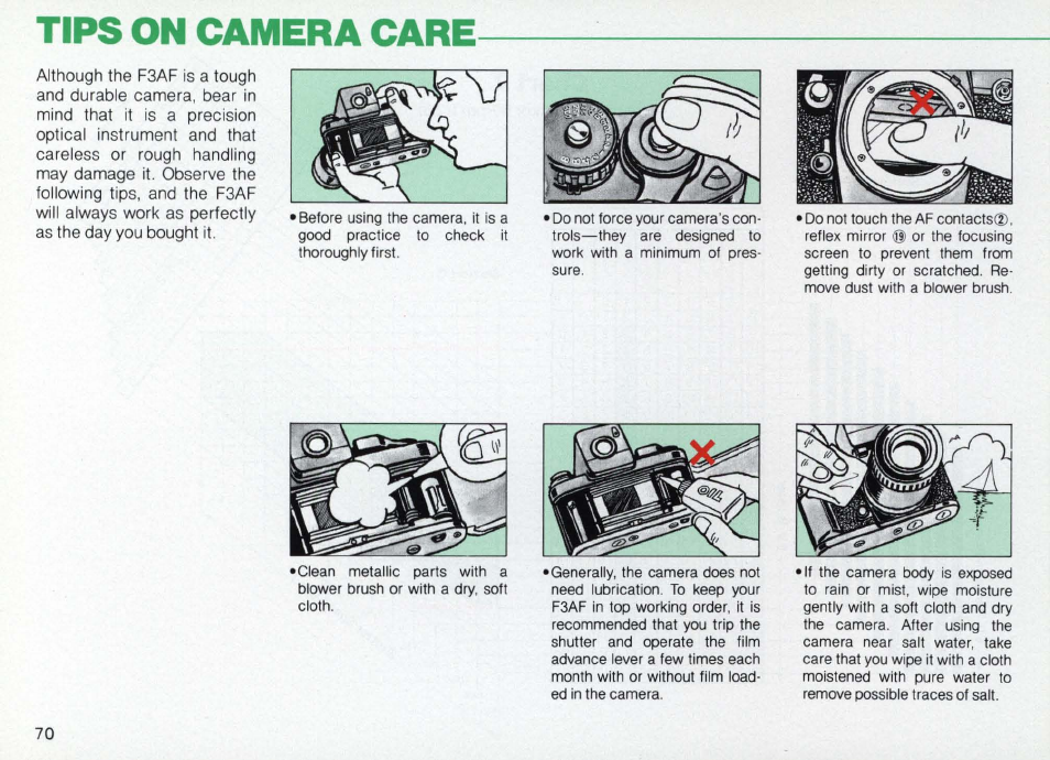 Mirror lockup lever | Nikon Camera F3AF User Manual | Page 70 / 128