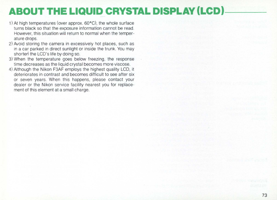 Film plane indicator | Nikon Camera F3AF User Manual | Page 73 / 128