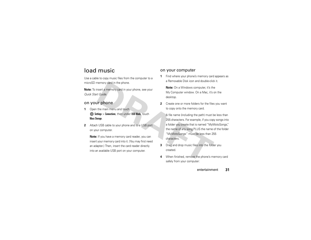 Load music, On your phone, On your computer | Nikon MOTO QA4 User Manual | Page 33 / 66
