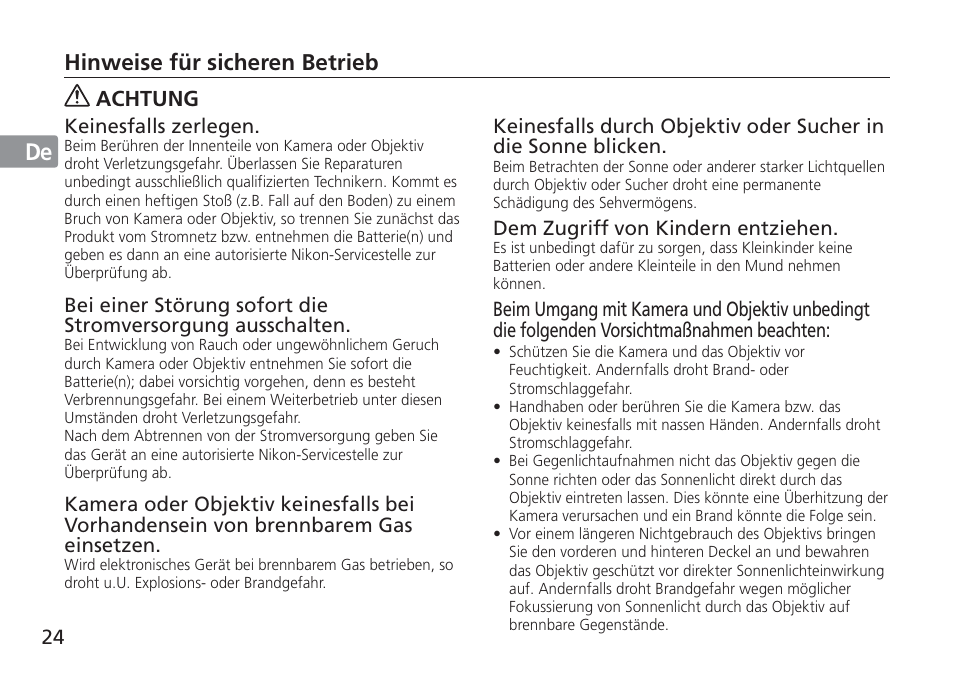 Jp en de fr es se ru nl it cz sk ck ch kr | Nikon AF-S User Manual | Page 24 / 152