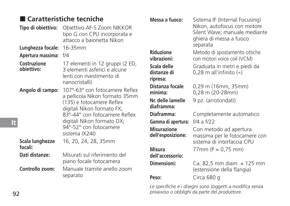 Jp en de fr es se ru nl it cz sk ck ch kr | Nikon AF-S User Manual | Page 92 / 152