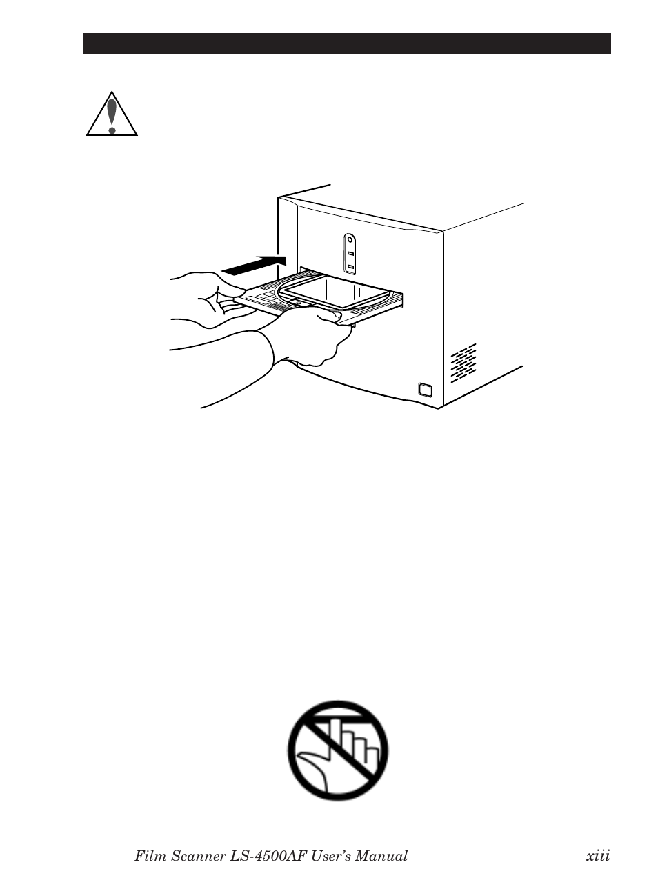 Precautions when inserting the film holder | Nikon LS-4500AF User Manual | Page 15 / 74