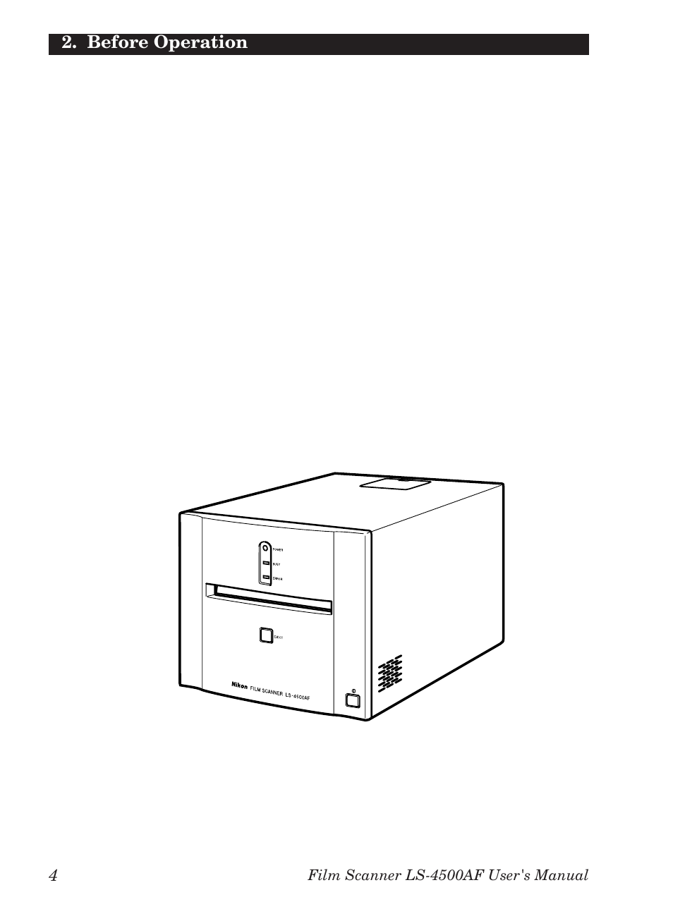 Before operation, 1 inspection, 2 accessories | Nikon LS-4500AF User Manual | Page 24 / 74