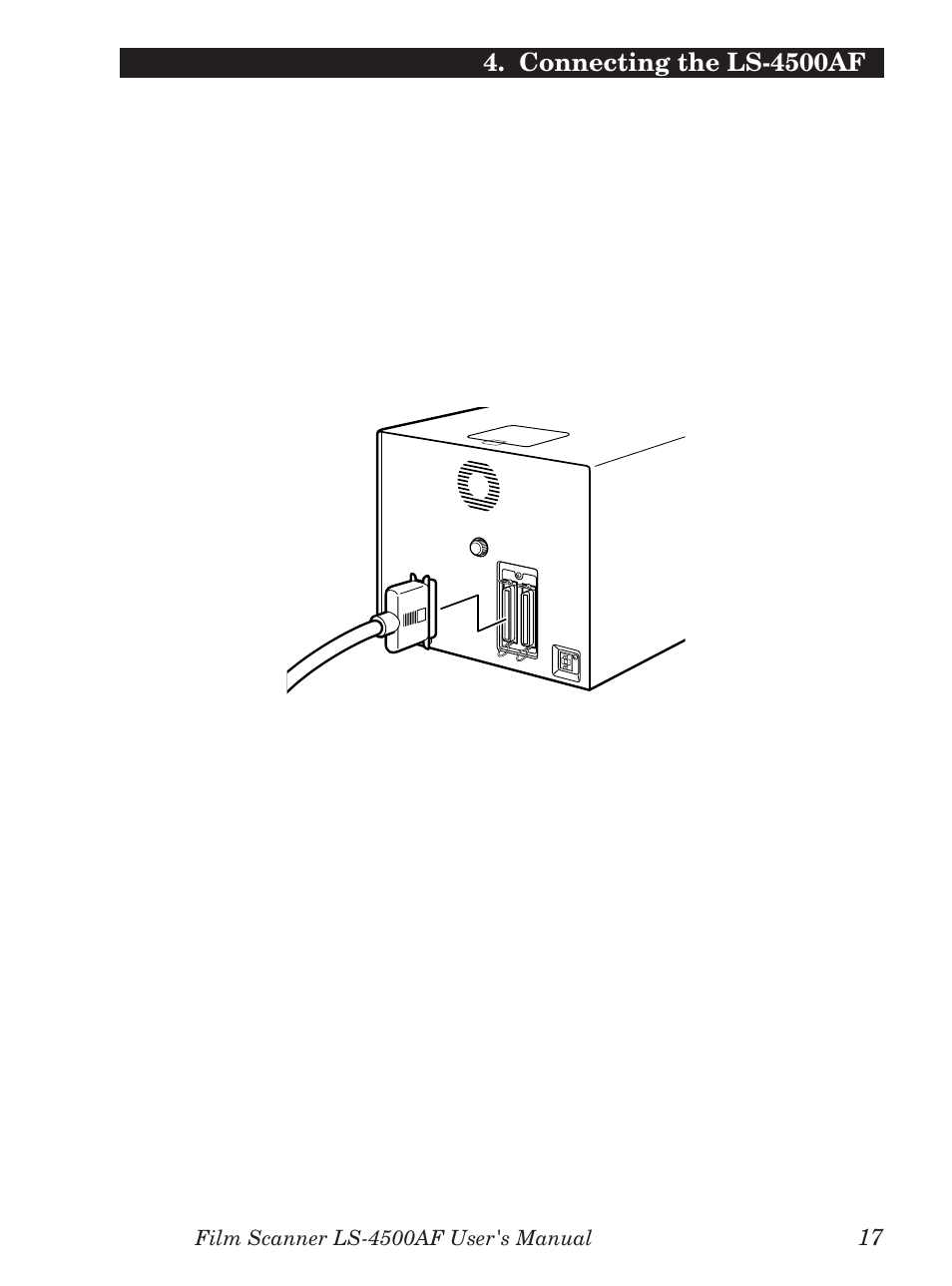 3 connecting the scsi cable | Nikon LS-4500AF User Manual | Page 37 / 74