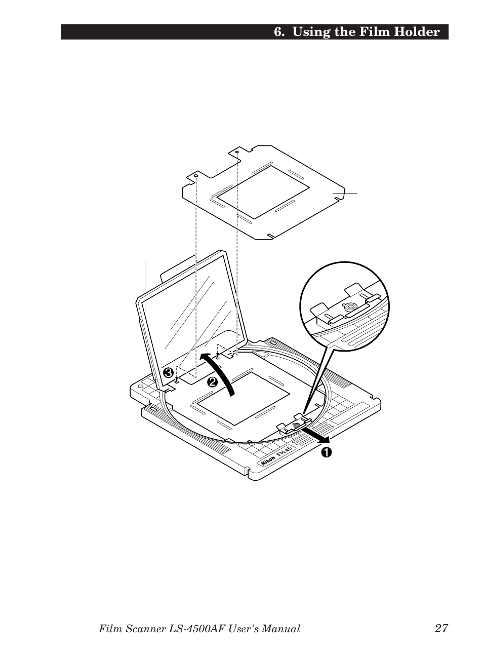 Using the film holder | Nikon LS-4500AF User Manual | Page 47 / 74