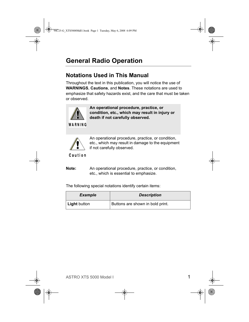 General radio operation, Notations used in this manual | Nikon XTS 5000 User Manual | Page 11 / 84