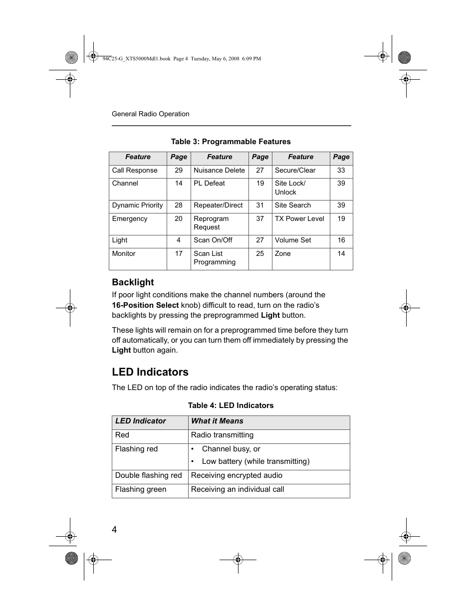 Backlight, Led indicators | Nikon XTS 5000 User Manual | Page 14 / 84