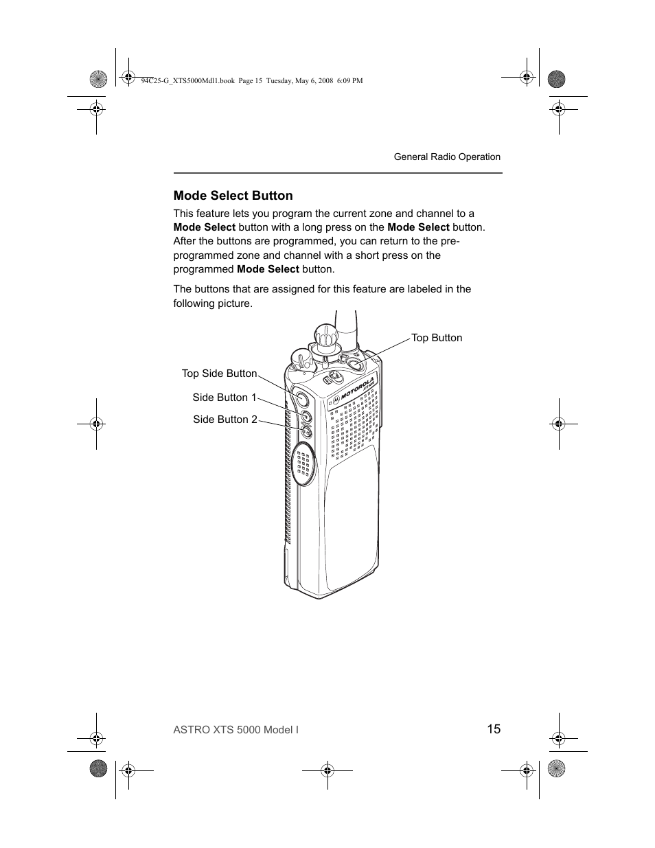 Mode select button | Nikon XTS 5000 User Manual | Page 25 / 84