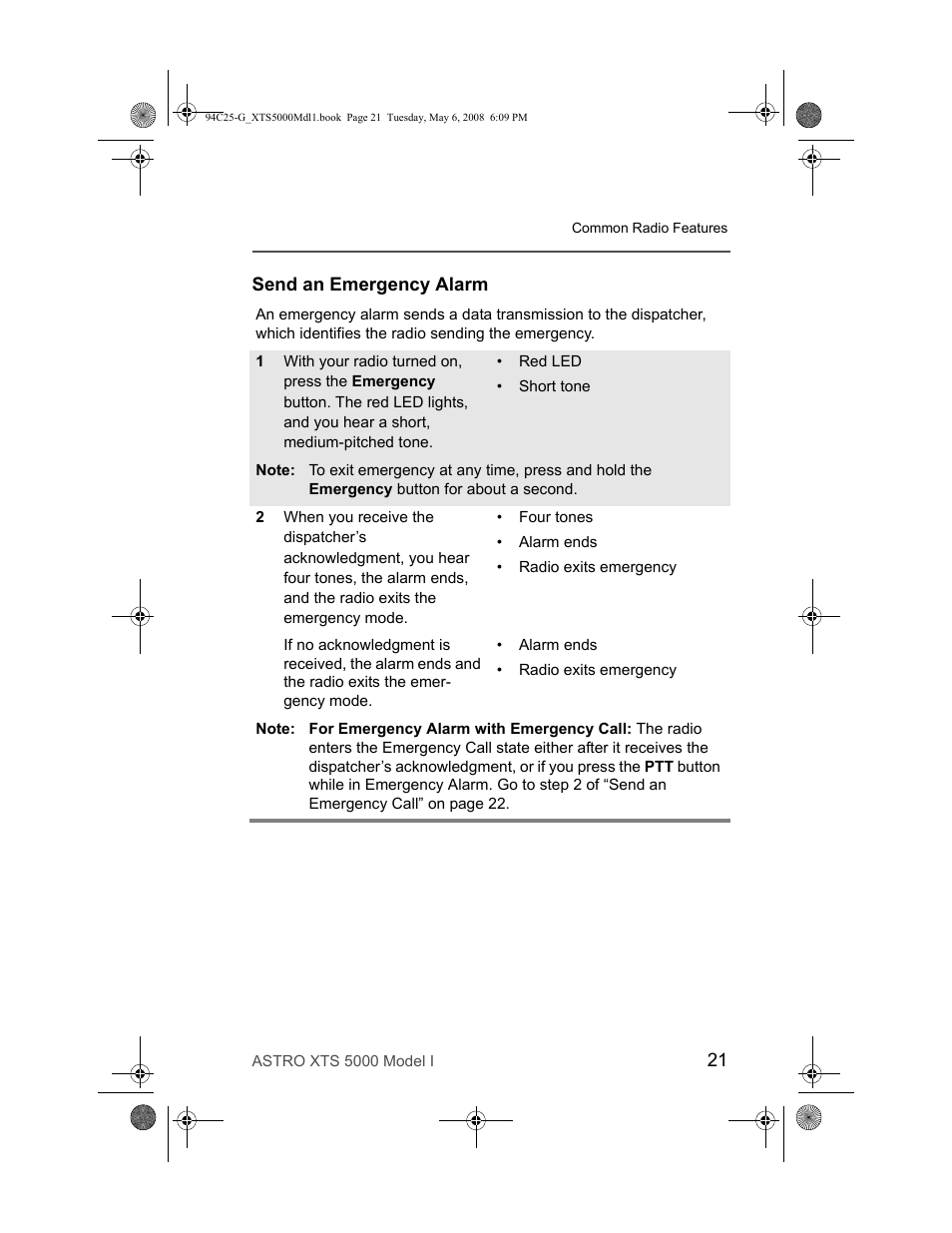 Send an emergency alarm | Nikon XTS 5000 User Manual | Page 31 / 84