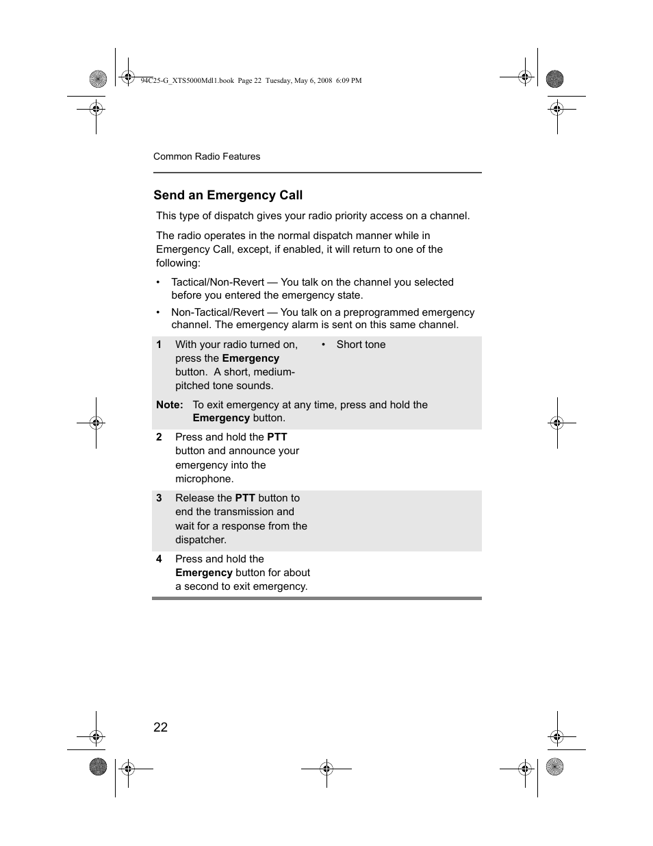 Send an emergency call | Nikon XTS 5000 User Manual | Page 32 / 84