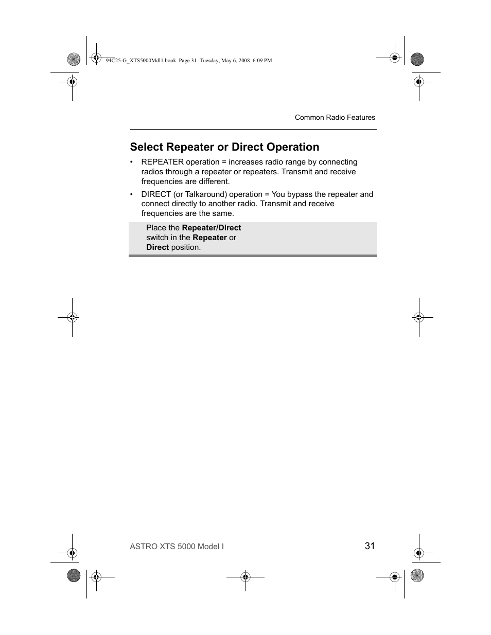 Select repeater or direct operation | Nikon XTS 5000 User Manual | Page 41 / 84