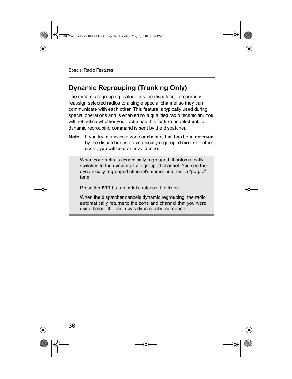 Dynamic regrouping (trunking only) | Nikon XTS 5000 User Manual | Page 46 / 84