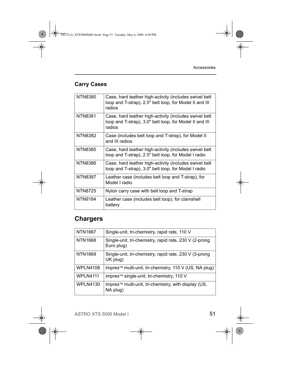 Carry cases, Chargers | Nikon XTS 5000 User Manual | Page 61 / 84