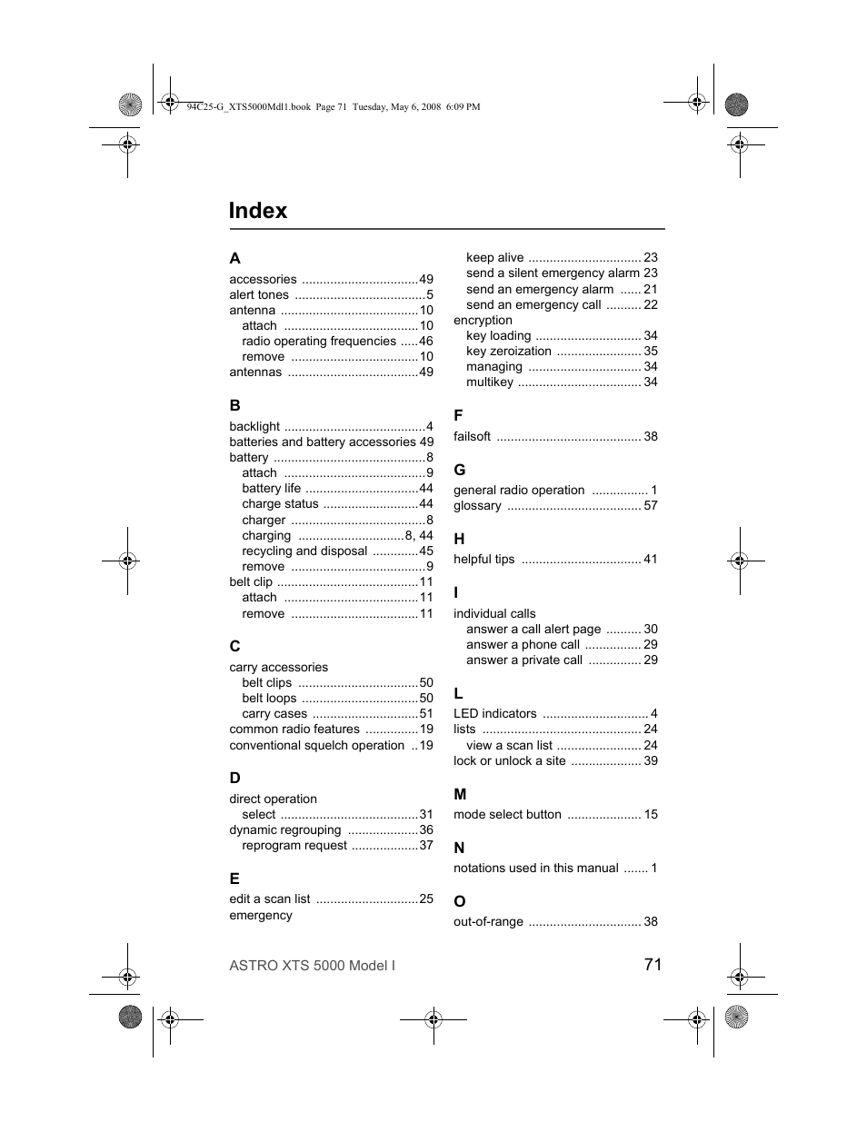 Index | Nikon XTS 5000 User Manual | Page 81 / 84