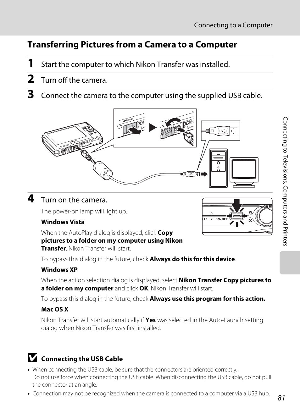 Transferring pictures from a camera to a computer | Nikon COOLPIX S203 User Manual | Page 93 / 164