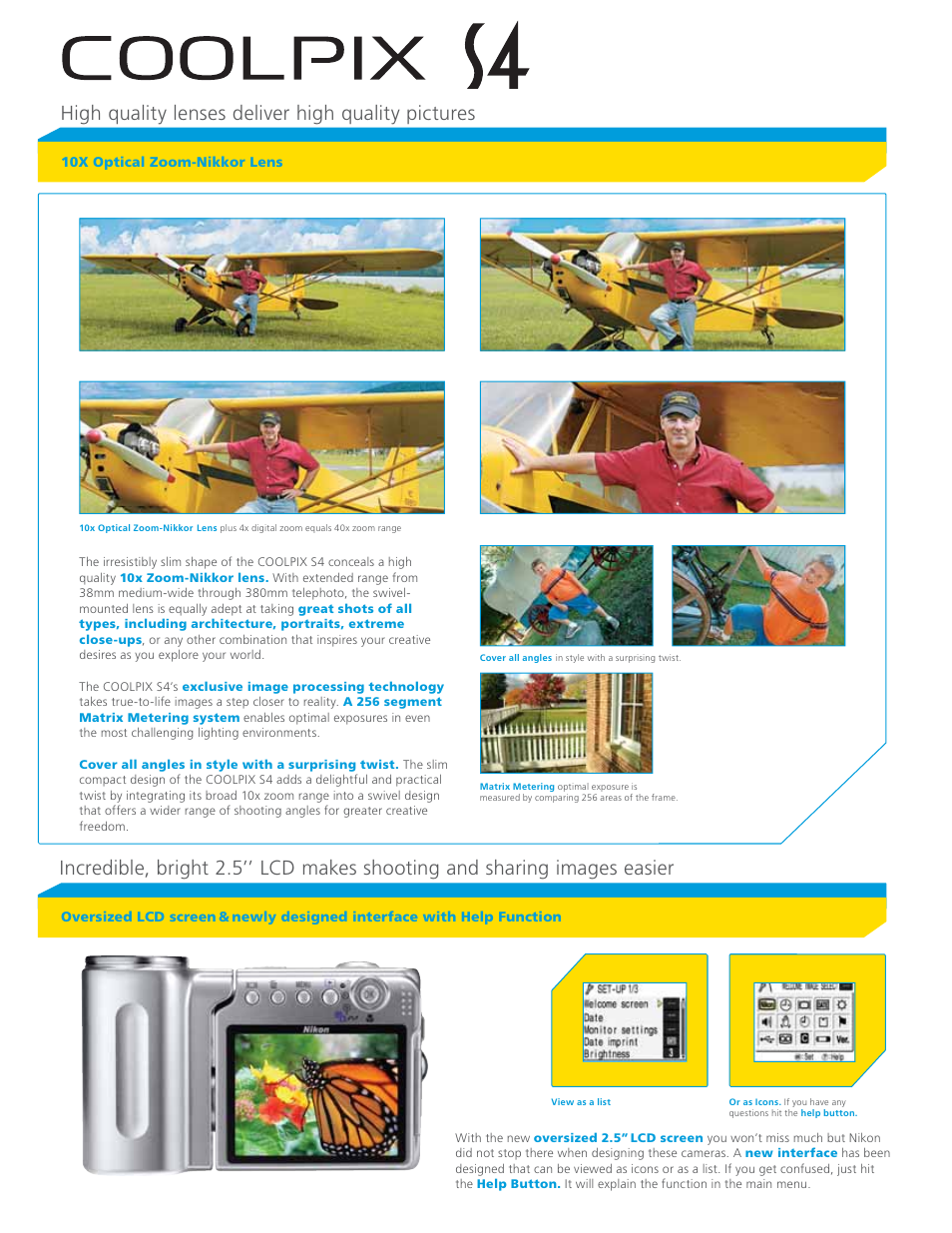 High quality lenses deliver high quality pictures | Nikon Coolpix S4 User Manual | Page 3 / 8