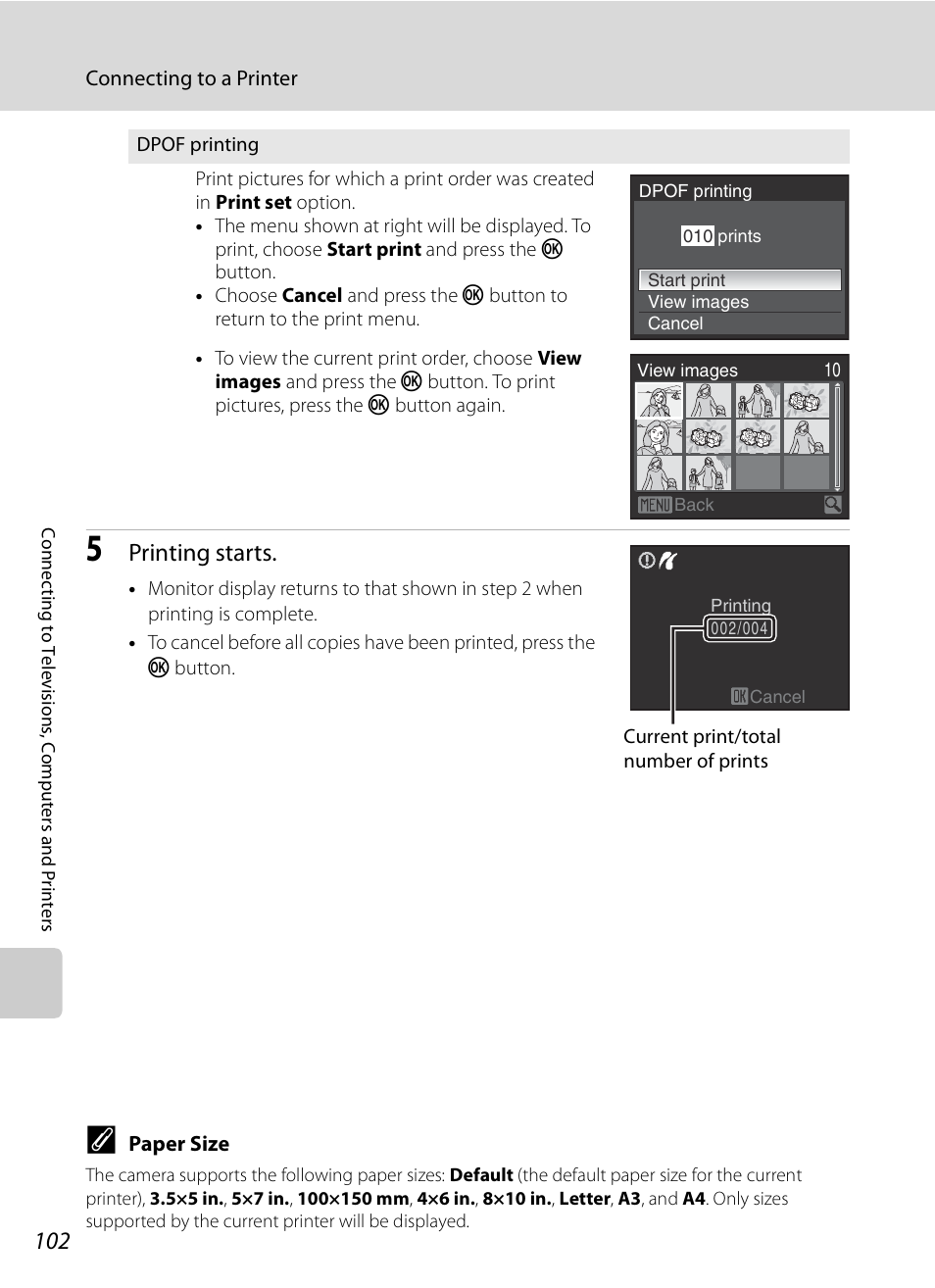 Printing starts | Nikon Coolpix P90 User Manual | Page 114 / 192