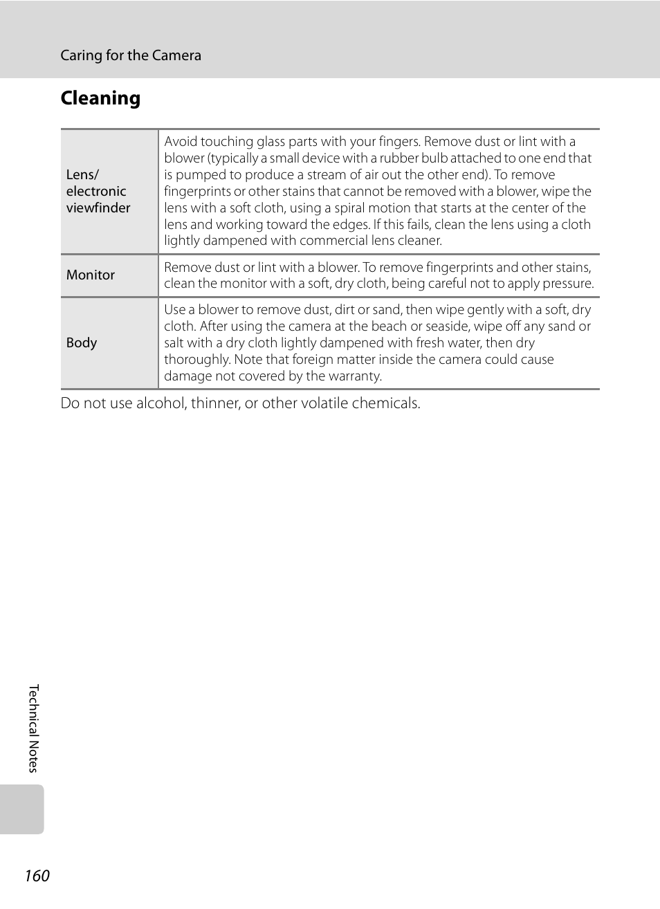 Cleaning | Nikon Coolpix P90 User Manual | Page 172 / 192