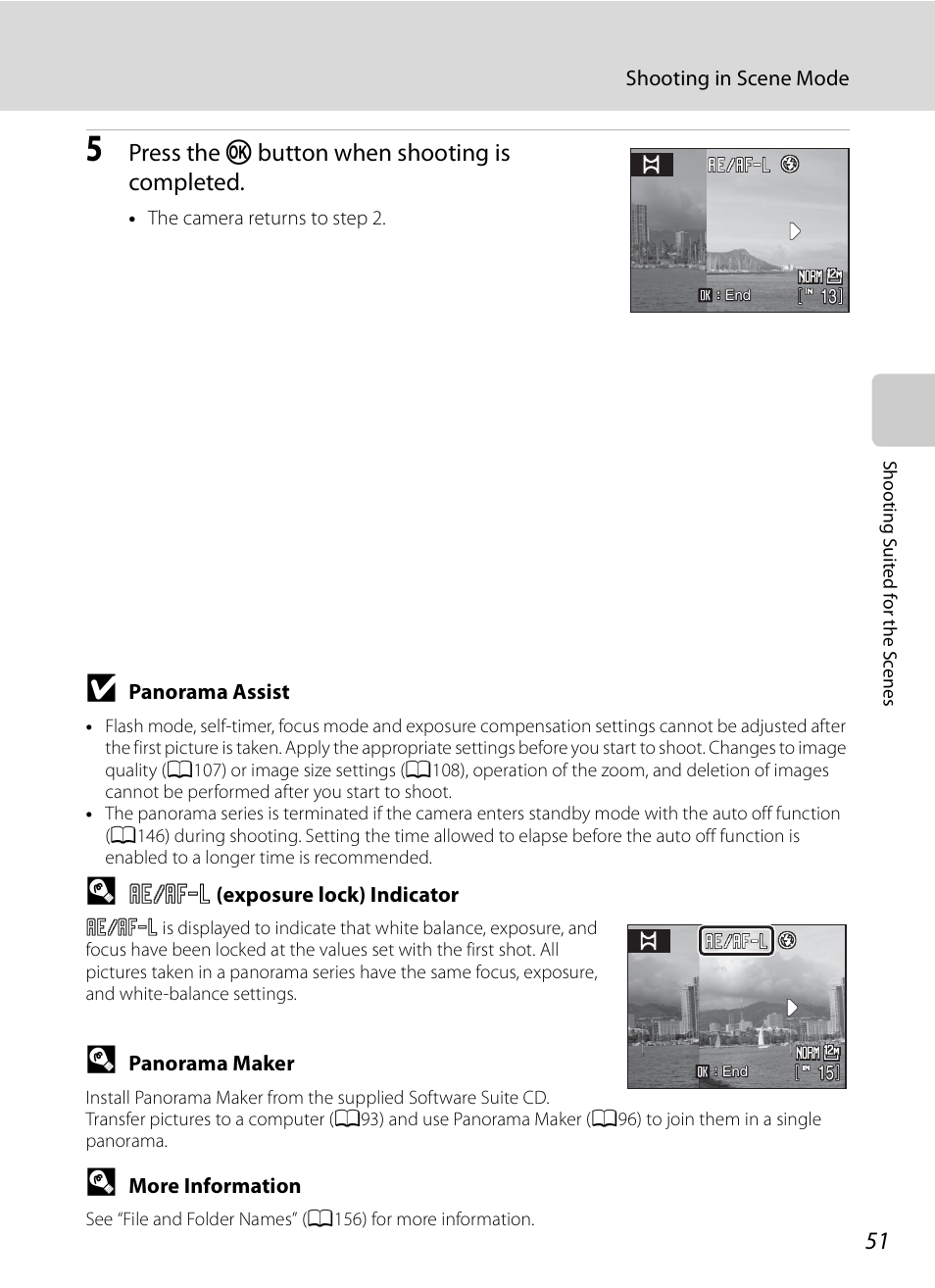 Press the k button when shooting is completed | Nikon Coolpix P90 User Manual | Page 63 / 192