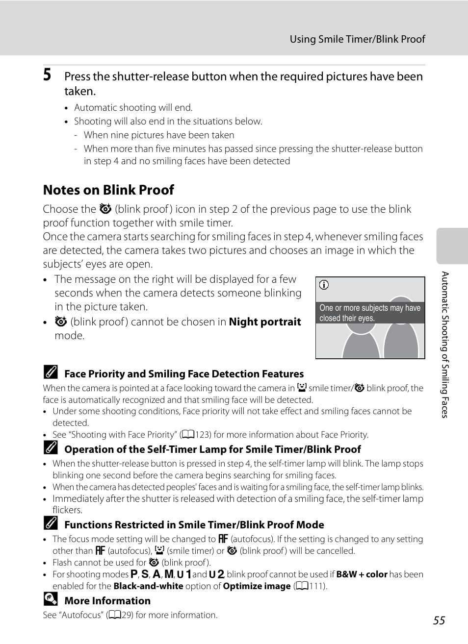 Notes on blink proof | Nikon Coolpix P90 User Manual | Page 67 / 192