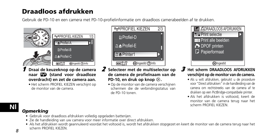 Nl draadloos afdrukken | Nikon PD-10 User Manual | Page 102 / 120