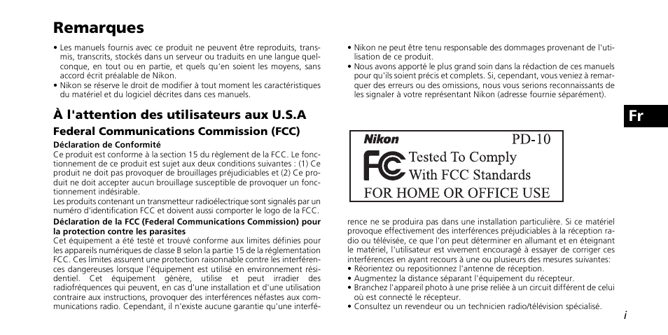 Fr remarques | Nikon PD-10 User Manual | Page 33 / 120