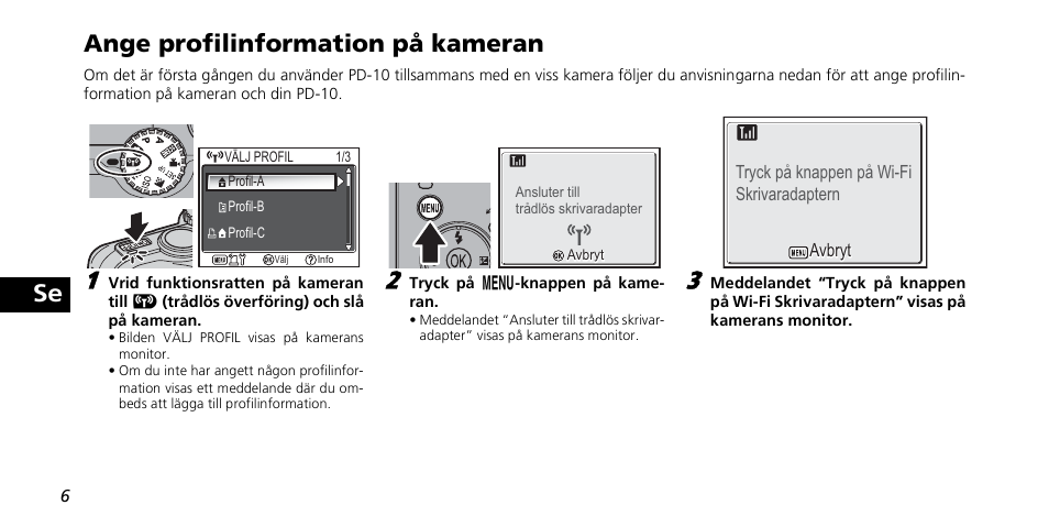 Se ange profilinformation på kameran | Nikon PD-10 User Manual | Page 72 / 120