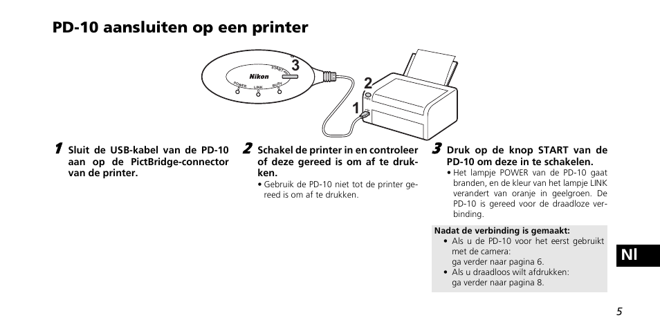 Nl pd-10 aansluiten op een printer | Nikon PD-10 User Manual | Page 99 / 120