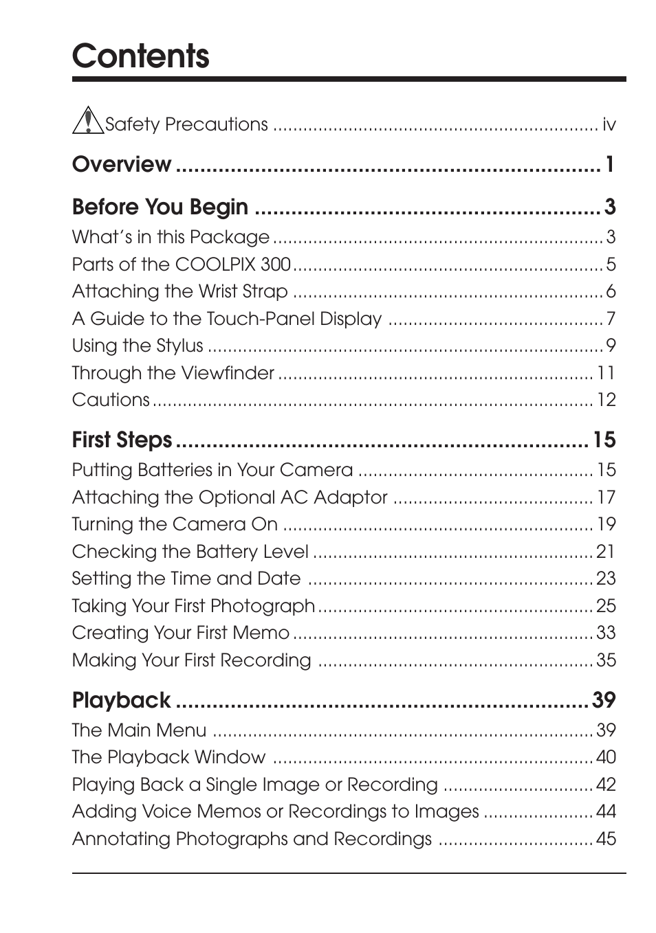 Nikon Coolpix 300 User Manual | Page 13 / 116
