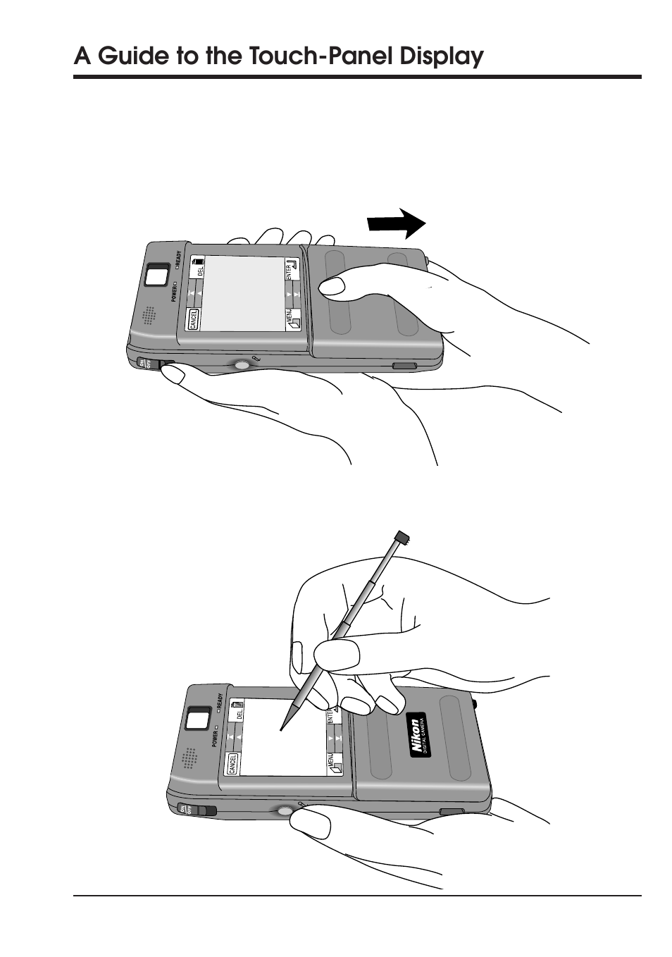 A guide to the touch-panel display | Nikon Coolpix 300 User Manual | Page 21 / 116