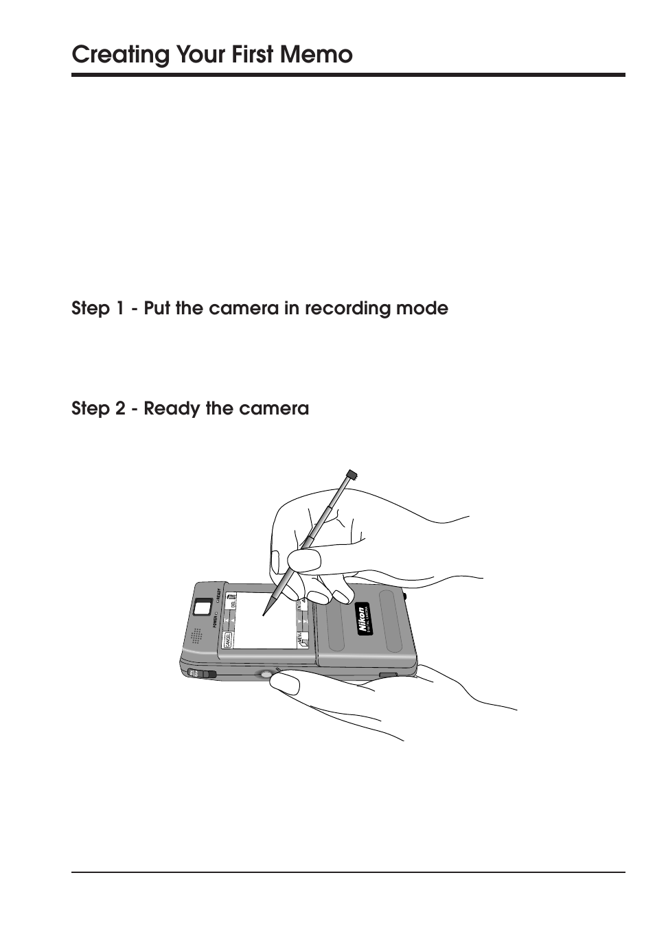 Creating your first memo | Nikon Coolpix 300 User Manual | Page 47 / 116