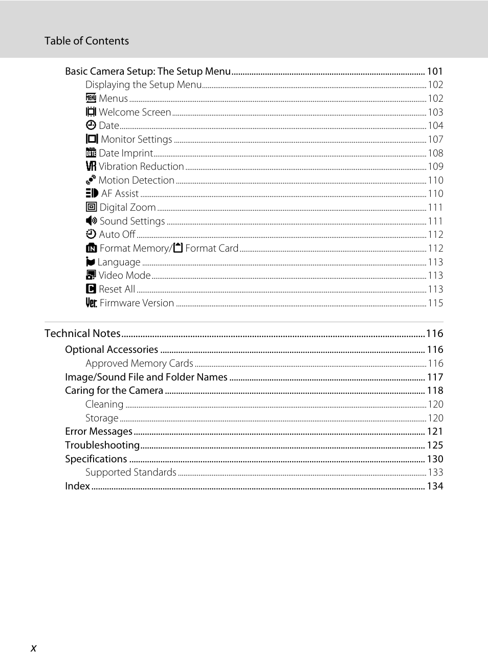 Nikon Coolpix S610 User Manual | Page 12 / 151
