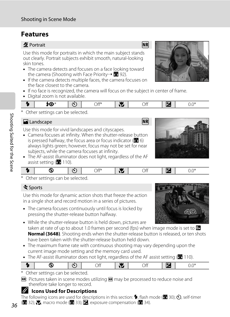 Features, A 36) | Nikon Coolpix S610 User Manual | Page 48 / 151